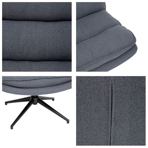Fauteuil pivotant HARPER tissu gris foncé vue accessoires