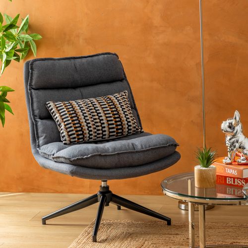 Fauteuil pivotant HARPER tissu gris foncé