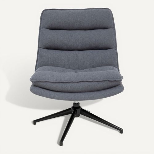 Fauteuil pivotant HARPER tissu gris foncé vue de face