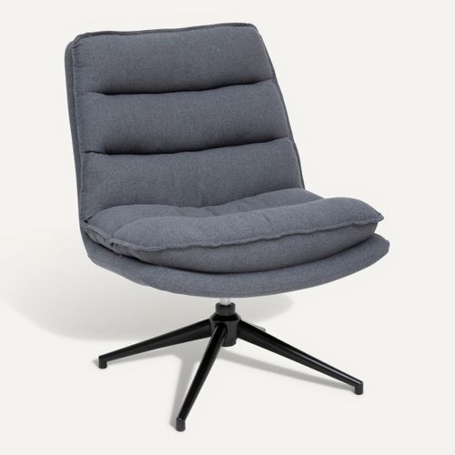 Fauteuil pivotant HARPER tissu gris foncé vue 3/4