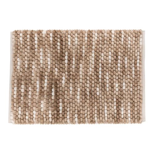 Tapis De Bain Boule En Coton Beige 75x50cm