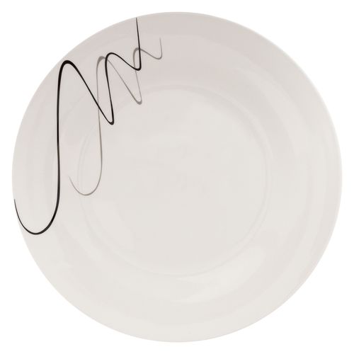 Service De Table 18 Pièces "pablo" 26cm Blanc et Noir