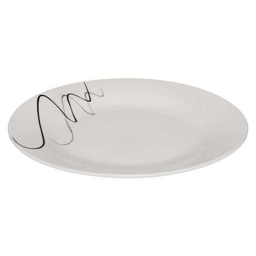 Service De Table 18 Pièces "pablo" 26cm Blanc et Noir