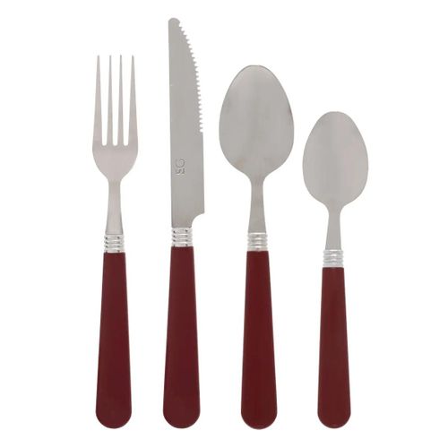 Ménagère 24 Pièces "colorama" 24cm Rouge