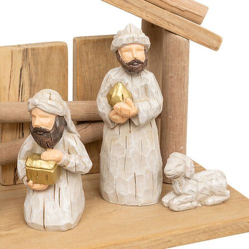 Crèche De Noël 7 Santons En Résine