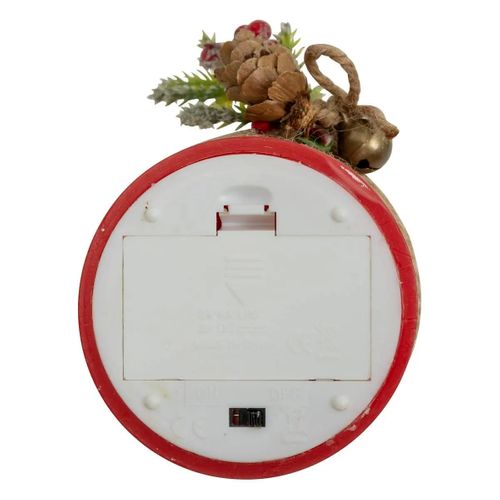 Bougie Lumineuse à LED Avec Déco Noël H 12.5 Cm Rouge
