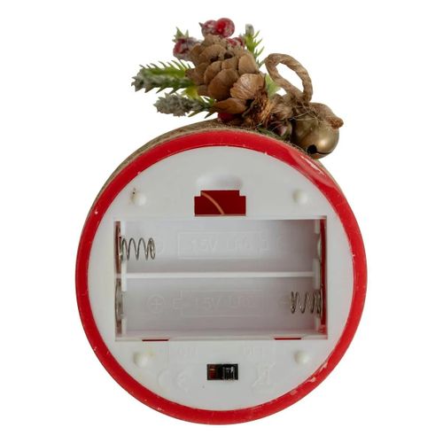 Bougie Lumineuse à LED Avec Déco Noël H 12.5 Cm Rouge
