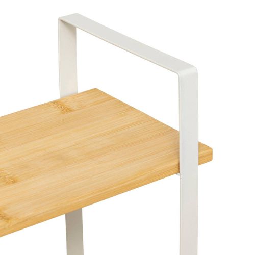 étagère "ordera" 2 Niveaux Avec Bac De Rangement En Bambou