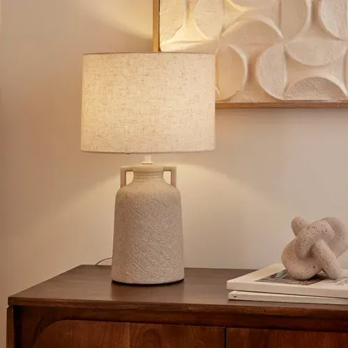 Lampe À Poser Champignon Secteur Gibus Gris H45,5cm