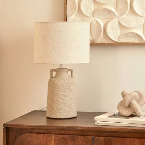 Lampe À Poser Champignon Secteur Gibus Gris H45,5cm