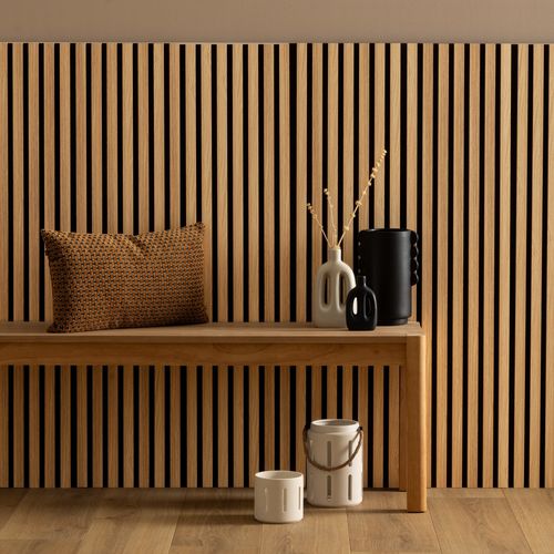 Panneau mural déco 120x60 cm COLVA Naturel/Noir vue d'ambiance 1