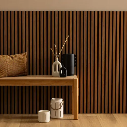 Panneau mural déco 120x60 cm COLVA Marron/Noir