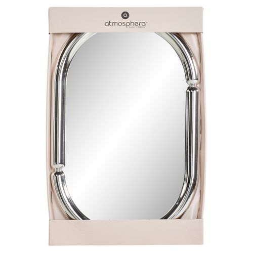 Miroir ovale H. 55 cm MICAELA Argenté