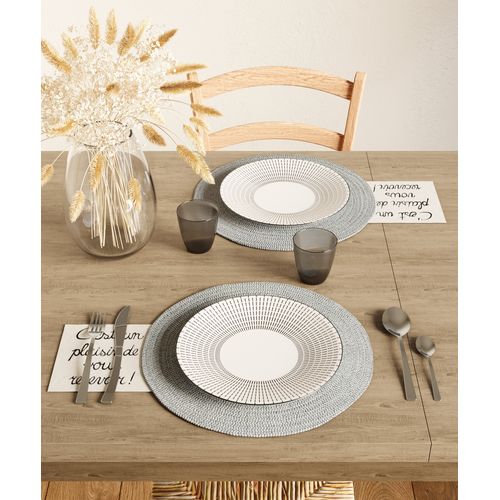 Set De Table Déco "coton" 38cm Gris