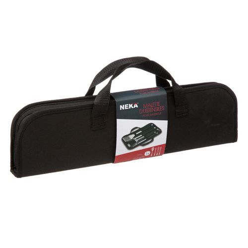Kit 4 Ustensiles De Barbecue Avec Rangement - Noir