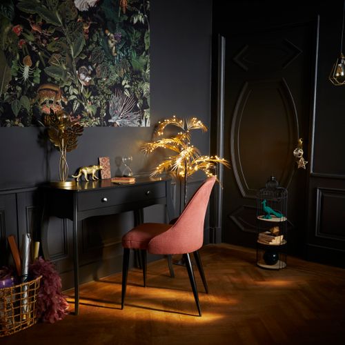 Déco De Noël Arbre Lumineux Palmier Feuilles Dorées 120 LED Blanc Chaud H 120 Cm