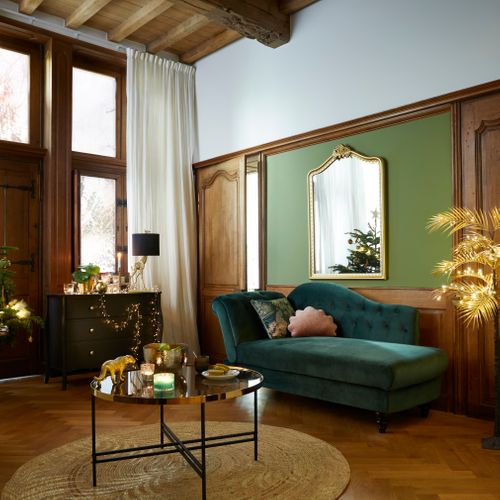 Déco De Noël Arbre Lumineux Palmier Feuilles Dorées 120 LED Blanc Chaud H 120 Cm