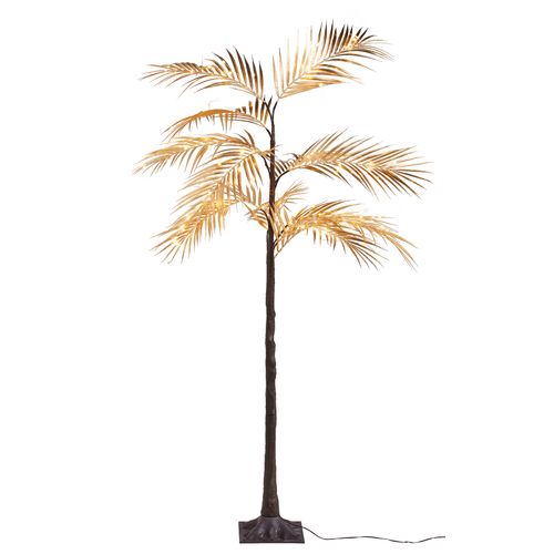 Déco De Noël Arbre Lumineux Palmier Feuilles Dorées 120 LED Blanc Chaud H 120 Cm