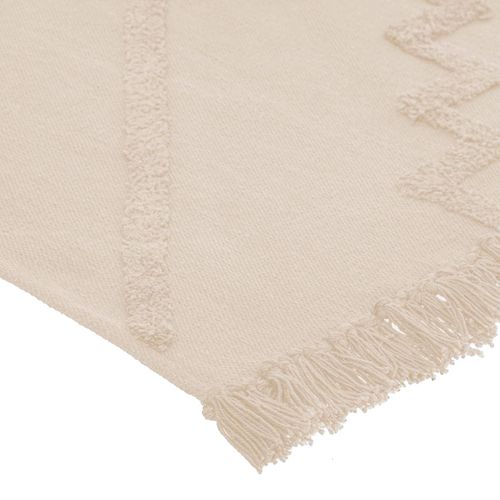 Tapis Décoratif En Coton Ivoire Motif Tufté 120 X 170 Cm