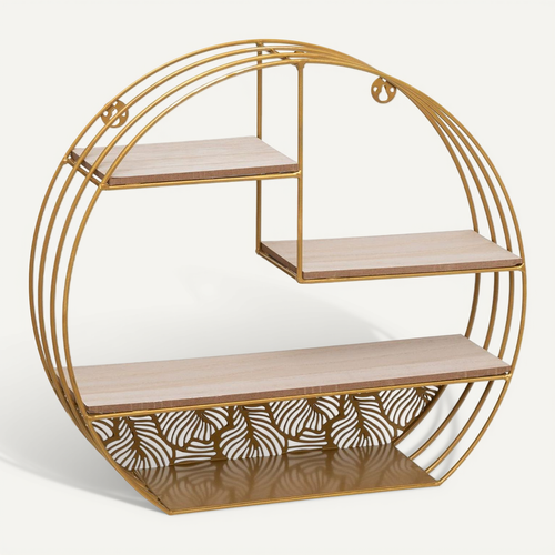 Etagère Murale En Métal Doré 39 X 36 Cm