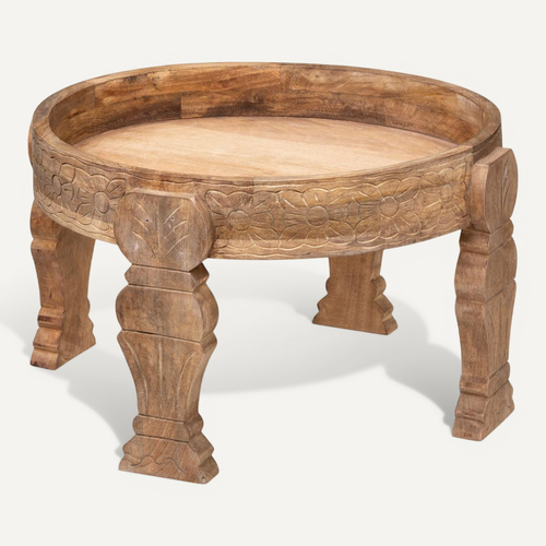 Table à Café En Bois De Manguier D 51 X H 33 Cm