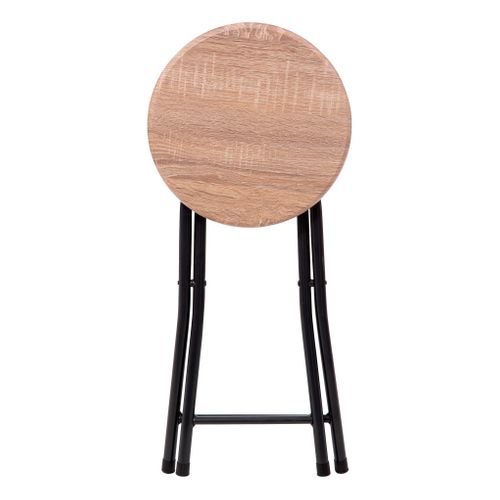 Tabouret pliant NOMADE Gris foncé / Naturel vue 3/4