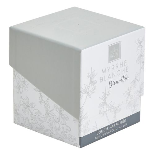 Bougie H.9 cm MAEL Gris clair vue 3/4