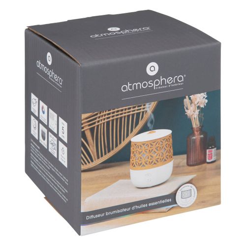 Diffuseur D'huiles Essentielles - Blanc et Effet Bois 100 Ml