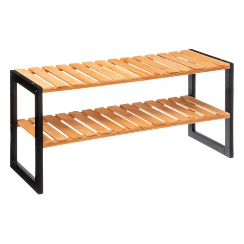 Range chaussures 6 paires BLACKBAMBOO Naturel / Noir vue 3/4