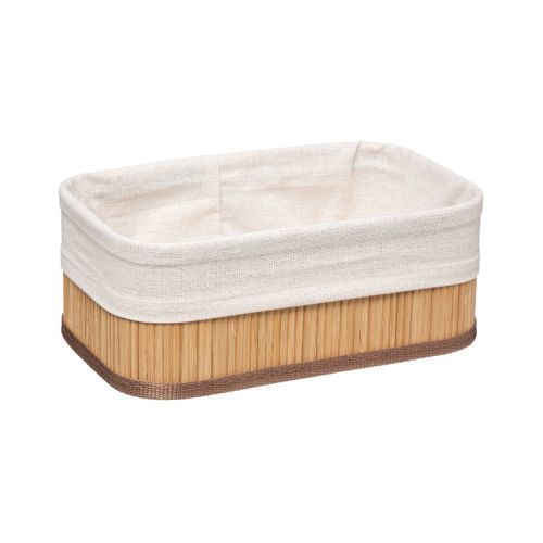 Lot De 3 Paniers En Bambou Naturel Et Polyester