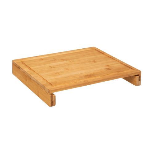 Planche à Découper En Bambou Avec Bac Tiroir Intégré En Inox 35 X 28.5 Cm