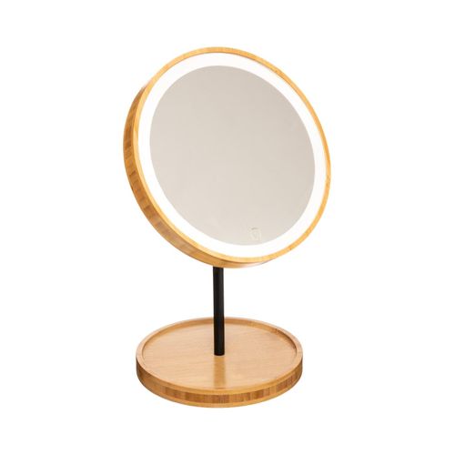 Miroir Pivotant Lumineux à LED En Bambou