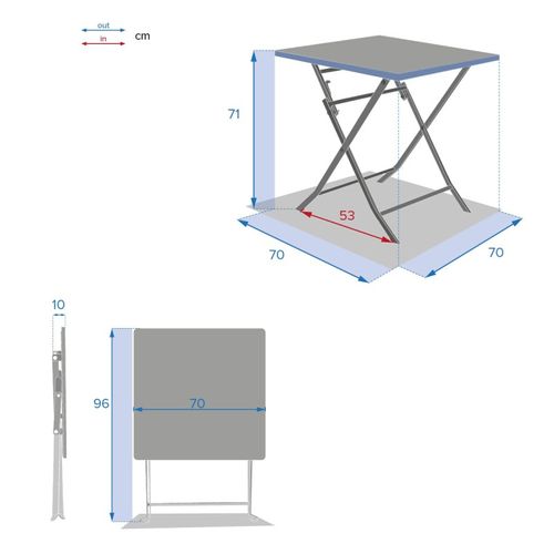 Table carré 2 personnes GREENSBORO Vert olive vue accessoires