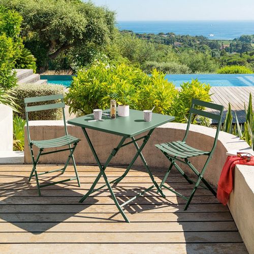 Table carré 2 personnes GREENSBORO Vert olive vue détaillée