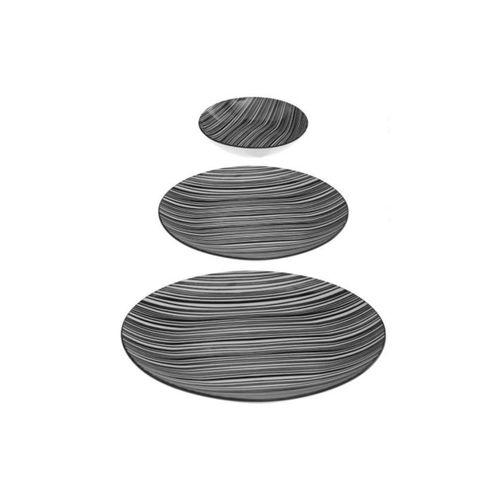 Service De Table 18 Pièces "bohemia Zèbre" 27cm Noir