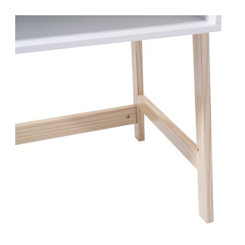 Bureau Enfant Maternelle En Bois Blanc Et Naturel H 52 Cm