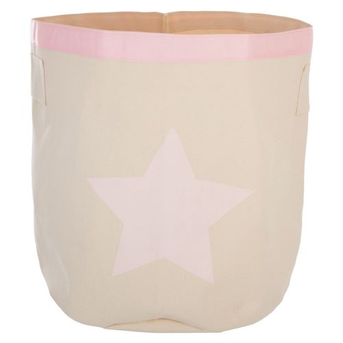 Bac De Rangement Canvas Écru Et Rose
