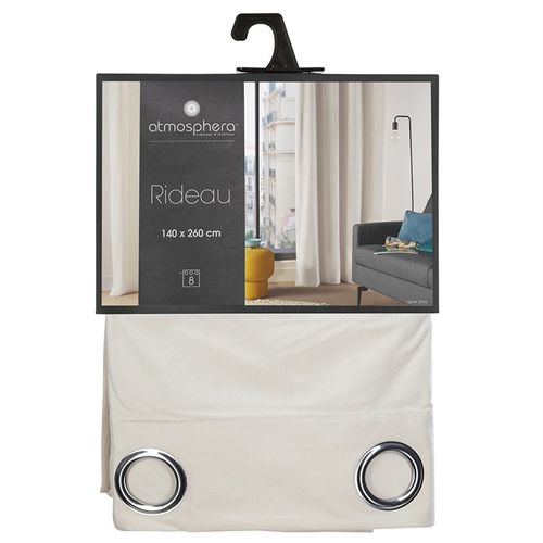 Rideau 140x260 cm LILOU Ivoire vue accessoires