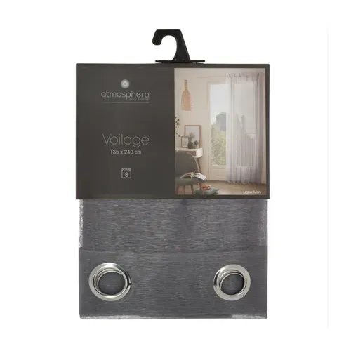 Voilage à Oeillets Gris  135 X 240 Cm