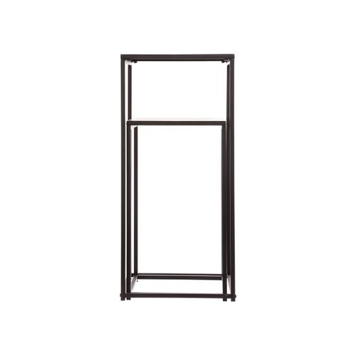 Lot De 2 Sellettes Tables D'appoint En Métal Noir