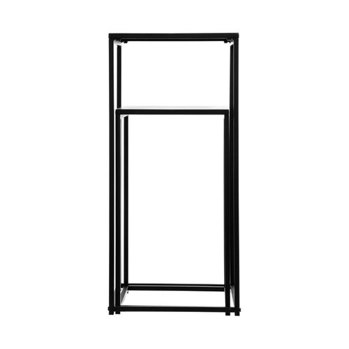 Lot De 2 Sellettes Tables D'appoint En Métal Noir