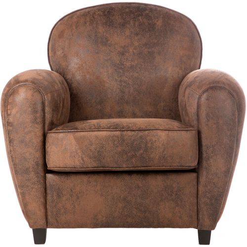Fauteuil Club "stanis" Effet Cuir Marron