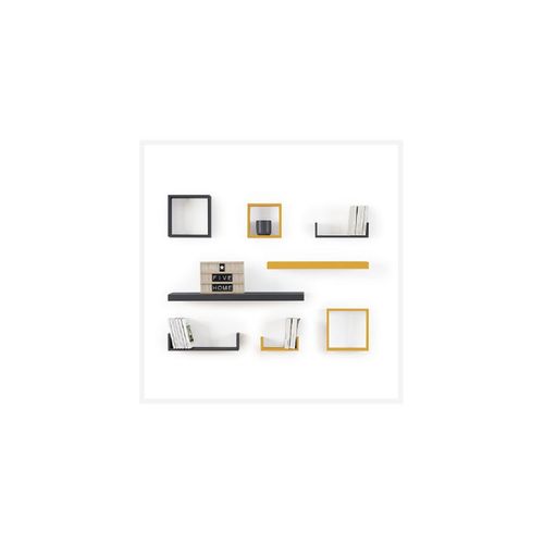 Lot De 3 Étagères Murales Flottantes Coloris Chêne Gris Fixations Invisibles