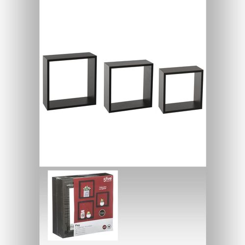 Lot De 3 Etagères Fixy Cub - Noir