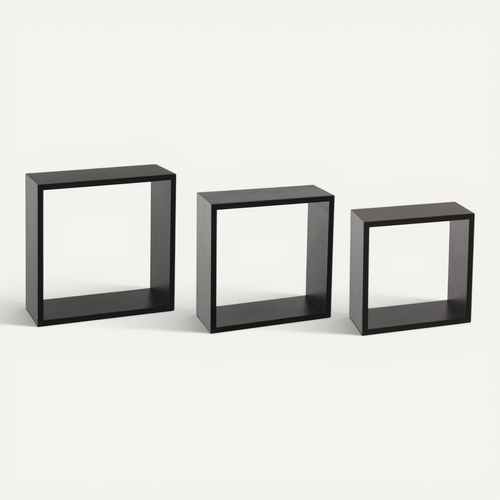 Lot De 3 Etagères Fixy Cub - Noir