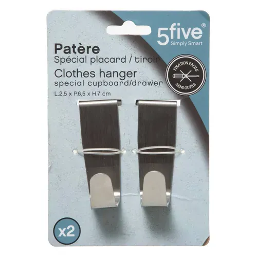 Lot 2 crochets NOXY Chrome vue accessoires