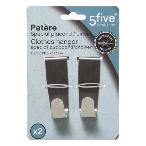 Lot 2 crochets NOXY Chrome vue détaillée