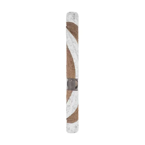 Tapis Rond En Jute Et Bord En Blanc Vieilli D 120 Cm