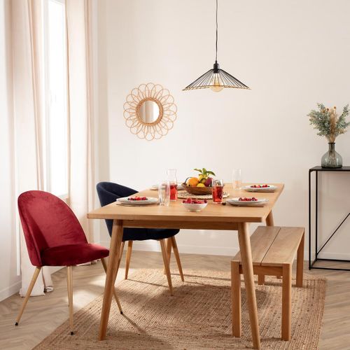 Miroir Mural Fleur En Rotin D 56 Cm