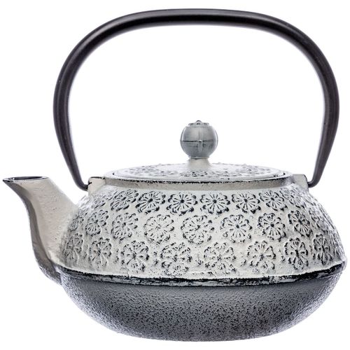 Théière En Fonte Vintage Folk - 1000 Ml - Blanc